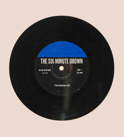 Jack Goldstein’s 1977 vinyl audio art object, The Six Minute Drown