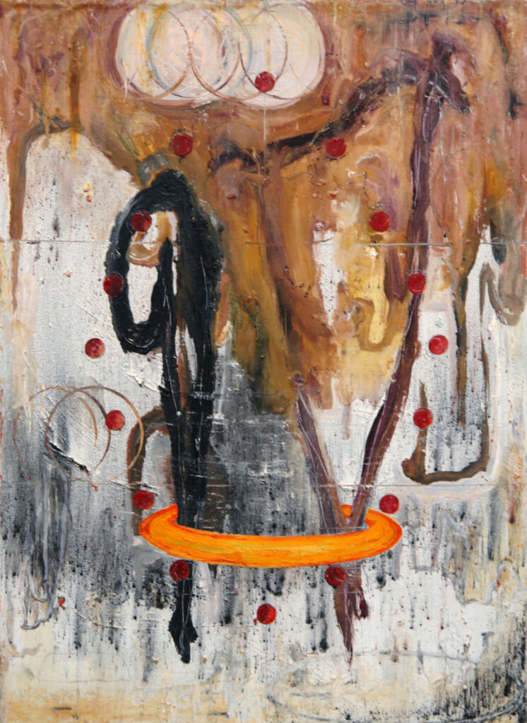 Painting, Lunatique Ring, 1996, oil on canvas, 30" high x 22" wide