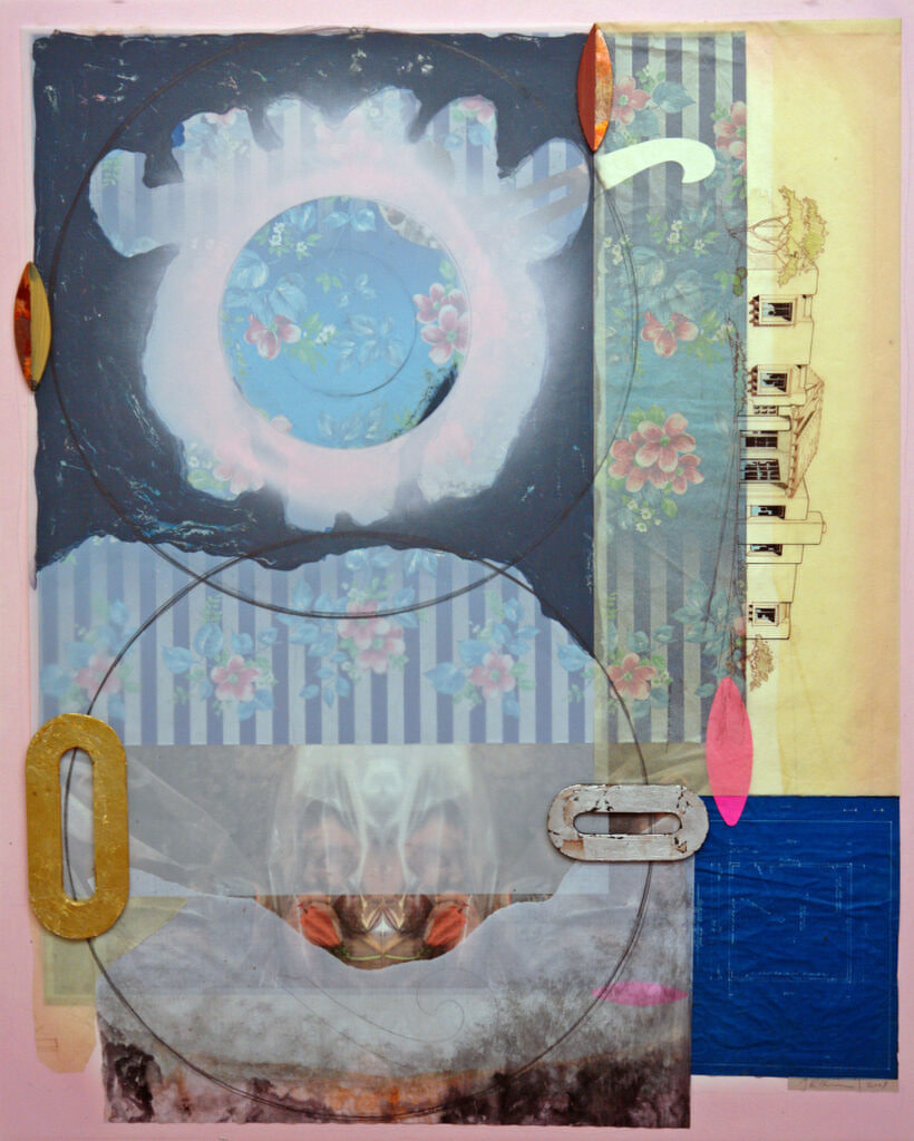 Mixed media entitled Unhappiness, 2007, 49" high x 41" wide